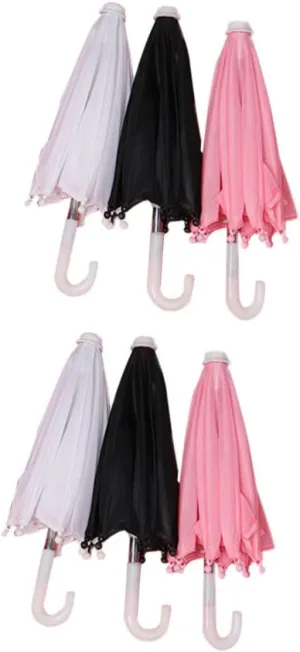6Pcs Doll Umbrellas Miniature Accessories for Dollhouse Play Cloth for Craft Projects Enhance Creativity Fun