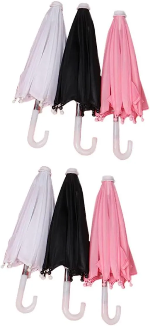 6Pcs Doll Umbrellas Miniature Accessories for Dollhouse Play Cloth for Craft Projects Enhance Creativity Fun