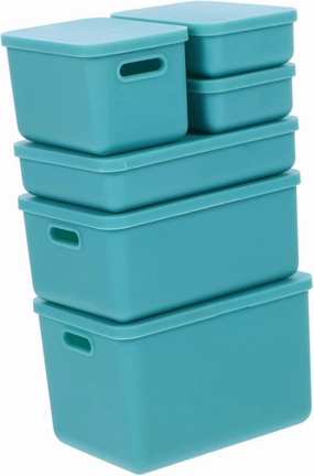 6pcs Mini Storage Box with Lid Versatile Doll House Organizer for Miniature Food Toys and Models Compact Design for Home Decor and Landscaping