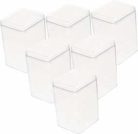 6pcs Transparent Display Boxes for Doll Figurines Collection Case Exhibition Storage Figures Models and Safe and Practical Organizer