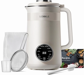 8 in 1 Nut Milk Maker Blender, 32oz Homemade Soy, Almond, Oat, Coconut, Plant Based and Non Dairy Beverages, Automatic Soybean Machine With Delay Start/Keep Warm/Boil Water, Cream