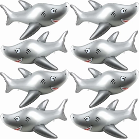 8 Pcs 40 Inch Inflatable Animals Shark Large Blow Up Shark PVC Inflatable Shark Float Pool Toy for Under The Sea Theme Party Ocean Marine Beach Decor