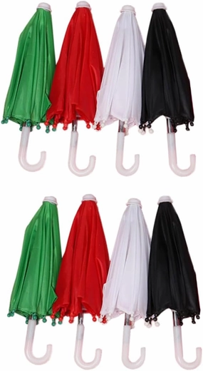 8pcs Doll Umbrellas for Dollhouse Decor Realistic Toy Accessories for Home Decoration and Photography Props Mixed Colors Easy to Use for Dollhouse Play