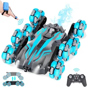8WD Remote Control car,Gesture Sensing rc car 8 Wheels with Spray & Light, 2.4ghz rc Crawler for boy, 2 Rechargeable Batteries Christmas Toys Birthday Gifts for Kids 8 9 10 11 12