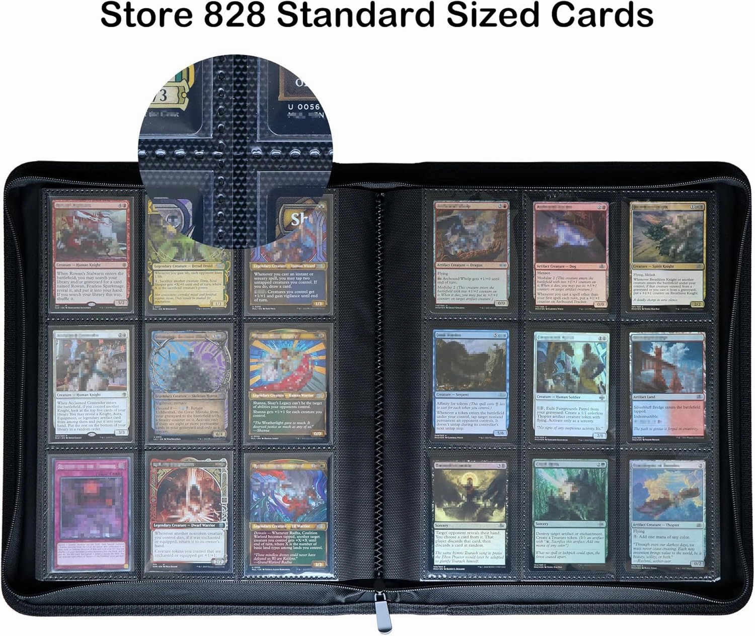 9 Pocket Card Binder, Fits 828 Trading Cards Side Loading Ringless Card Album for TCG and Sports Cards -Brown