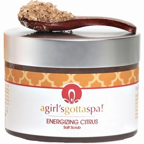 A Girl's Gotta Spa! KP Body Scrub with Dead Sea Salt - Natural Moisturizers for Dry Skin 10 oz with Wooden Spoon