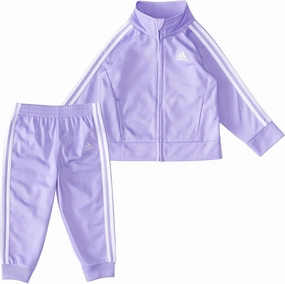 adidas girls Classic Tricot Track Set, Light Purple, 18 Months US