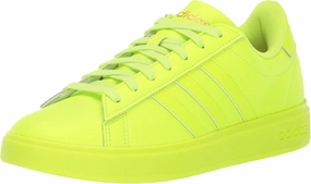 adidas Women's Grand Court 2.0 Sneaker, Lucid Lemon/Lucid Lemon/Gold Metallic, 11