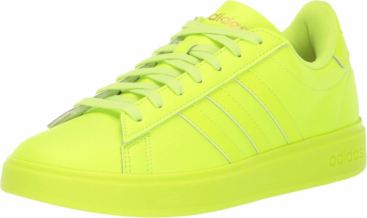 adidas Women's Grand Court 2.0 Sneaker, Lucid Lemon/Lucid Lemon/Gold Metallic, 11