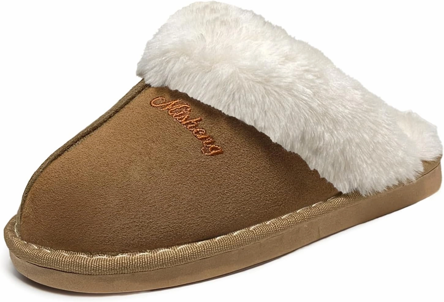Afellicy Women's Fuzzy Memory Foam Slippers Fall Winter House Shoes Indoor and Outdoor Fur Lining Slip on Bedroom Shoes