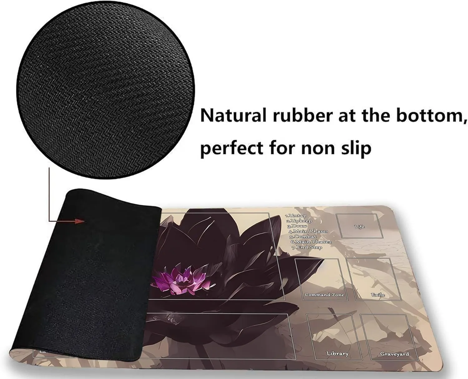 AI Painting TCG Playmat - MTG Trading Card Game Mat, 24x14 Inches Original Playmats, Smooth Surface for Rubber Collection - Fantasy Dark Vampire Lotus-335
