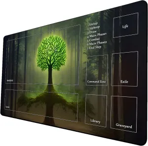 AI Painting TCG Playmat - MTG Trading Card Game Mat with Zone, 24x14 Inches Original Playmats, Smooth Surface for Rubber Collection - Fantasy Dark Vampire Lotus-285