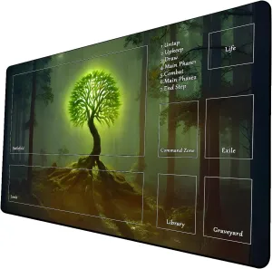 AI Painting TCG Playmat - MTG Trading Card Game Mat with Zone, 24x14 Inches Premium MTG Playmat - The Perfect Companion for Intense Card Battles - Fantasy Dark Vampire Lotus-063