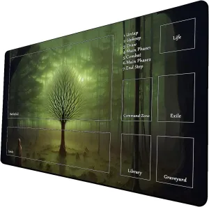 AI Painting TCG Playmat - MTG Trading Card Game Mat with Zone, 24x14 Inches Premium MTG Playmat - The Perfect Companion for Intense Card Battles - Fantasy Dark Vampire Lotus-067