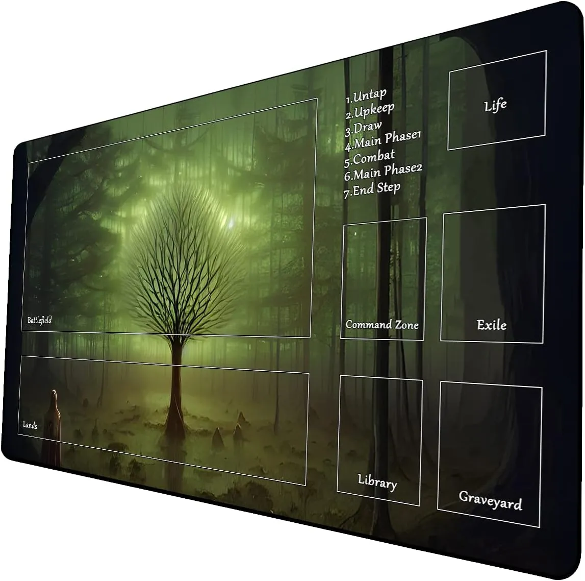 AI Painting TCG Playmat - MTG Trading Card Game Mat with Zone, 24x14 Inches Premium MTG Playmat - The Perfect Companion for Intense Card Battles - Fantasy Dark Vampire Lotus-067