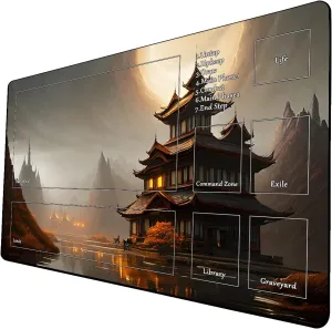 AI Painting TCG Playmat - MTG Trading Card Game Mat with Zone, 24x14 Inches Premium MTG Playmat - The Perfect Companion for Intense Card Battles - Fantasy Dark Vampire Lotus-077
