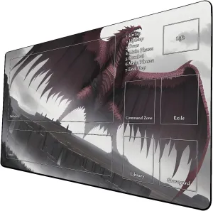 AI Painting TCG Playmat - MTG Trading Card Game Mat with Zone, 24x14 Inches Premium MTG Playmat - The Perfect Companion for Intense Card Battles - Fantasy Dark Vampire Lotus-085