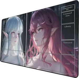 AI Painting TCG Playmat - MTG Trading Card Game Mat with Zone Layout, 24x14 Inches Premium MTG Play Mat - The Perfect Companion for Intense Card Battles - Fantasy Dark Skull Black Lotus 509A249