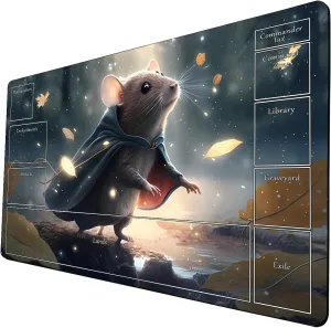AI Painting TCG Playmat - MTG Trading Card Game Mat with Zone Layout, 24x14 Inches Premium MTG Play Mat - The Perfect Companion for Intense Card Battles - Fantasy Dark Skull Black Lotus A12