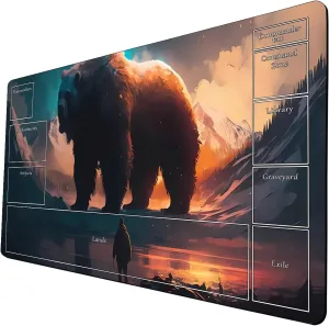 AI Painting TCG Playmat - MTG Trading Card Game Mat with Zone Layout, 24x14 Inches Premium MTG Play Mat - The Perfect Companion for Intense Card Battles - Fantasy Dark Skull Black Lotus A18