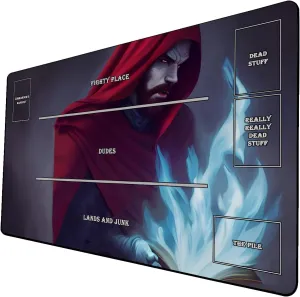 AI Painting TCG Playmat - MTG Trading Card Game Mat with Zones, 24x14 Inches Original Playmats, Smooth Surface for Rubber Collection - Fantasy Dark Vampire Lotus-178