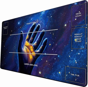 AI Painting TCG Playmat - MTG Trading Card Game Mat with Zones, 24x14 Inches Collectible Card Games Playmats, Smooth Surface for Rubber Collection - Fantasy Black Lotus Cool Design 18