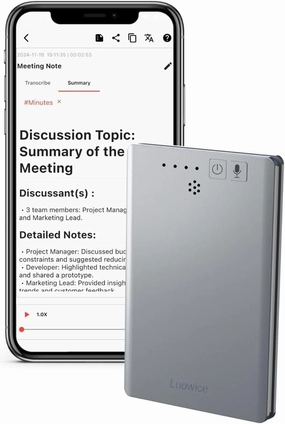 AI Voice Recorder, Audio Recorder for Meeting, Lectures, Interviews, Calls, App Control, Transcribe, Summarize & Translate Empowered by ChatGPT & Claude