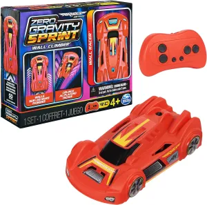Air Hogs, Zero Gravity Sprint RC Car Wall Climber, Red USB-C Rechargeable Indoor Wall Racer, Over 4-Inches, Kids Toys for Kids Ages 4 and up