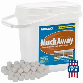 Airmax MuckAway Natural Beneficial Bacteria for Outdoor Ponds & Lakes, Muck, Sludge & Noxious Odor Solution, Easy to use Enzyme Tablets, Cleaner Beach & Shoreline, Fish, Pet & Wildlife Safe, 8 Scoops