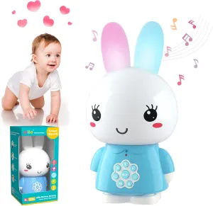 alilo Honey Bunny Kids Music Story Audio Player for Toddlers 1-5, Baby Boy Girl Easter Gifts, Pre-Loaded 16 Stories/48 Nursery Rhymes/12 Soothing Music, with Nightlight,Voice Recording