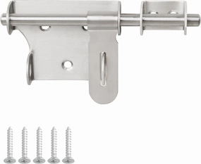 Alise 6 Inch Slide Bolt Gate Latch,Padlock Latches Heavy Duty SUS304 Stainless Steel Barrel Bolts Safety Door Lock,Double Sided Gate Hardware for Barn Fence Gate Inside Doors,Brushed Finish