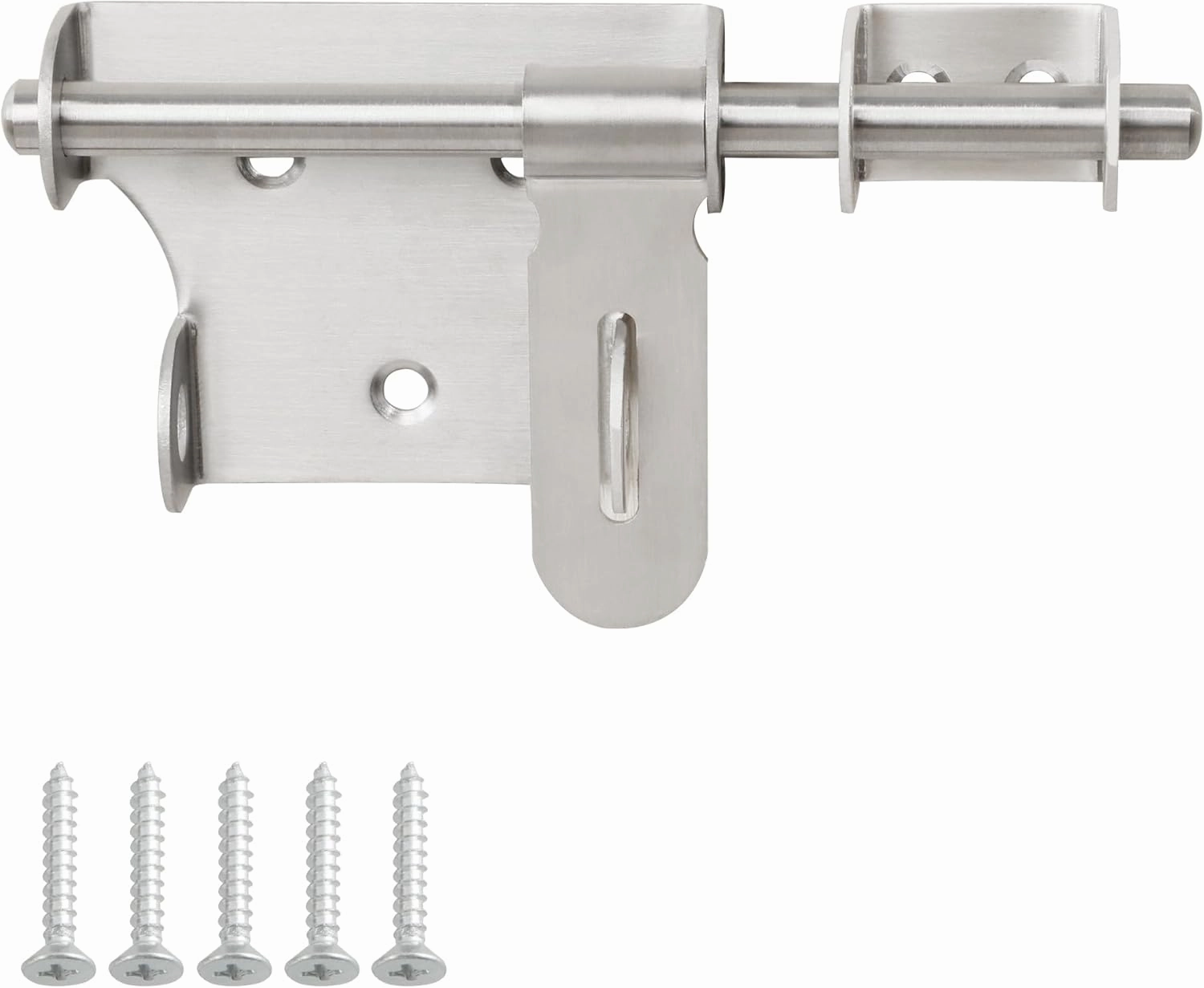 Alise 6 Inch Slide Bolt Gate Latch,Padlock Latches Heavy Duty SUS304 Stainless Steel Barrel Bolts Safety Door Lock,Double Sided Gate Hardware for Barn Fence Gate Inside Doors,Brushed Finish