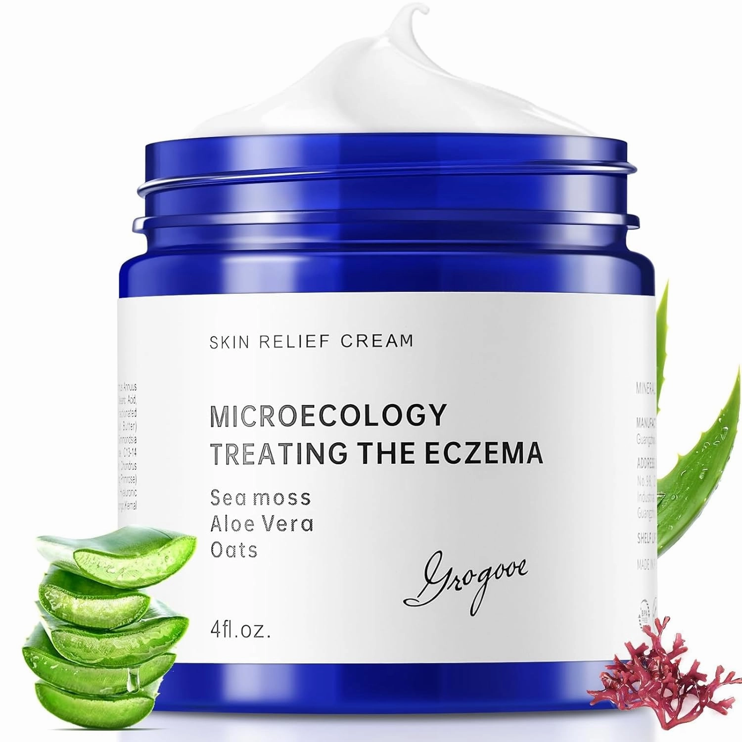 All Natural Eczema Soothing Cream Made with sea moss! Sensitive Skin Dry Skin Hydrating Comfort Moisture Fragrance Free Skin care,125ml