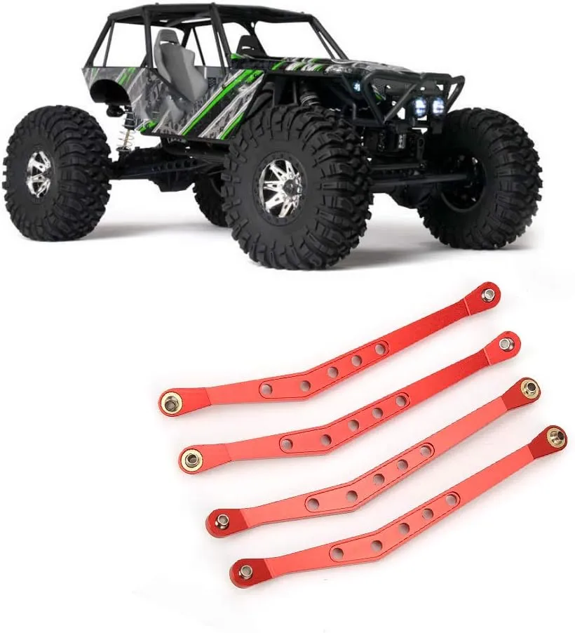 Aluminium Alloy Upper Suspension Links Accessory for 1/10 90018 RC Crawler, Durably RC Car Spare Parts, Installation, Flexible and Sturdy, Extends Toy Car (Red)