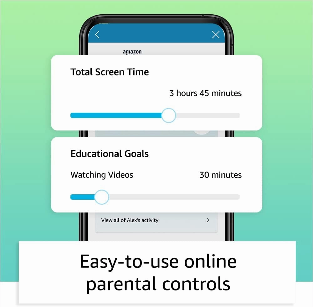 Amazon Fire HD 8 Kids tablet, ages 3-7. Top-selling 8" kids tablet on Amazon - 2023. Ad-free content with parental controls included, 13-hr battery, 32 GB, Blue