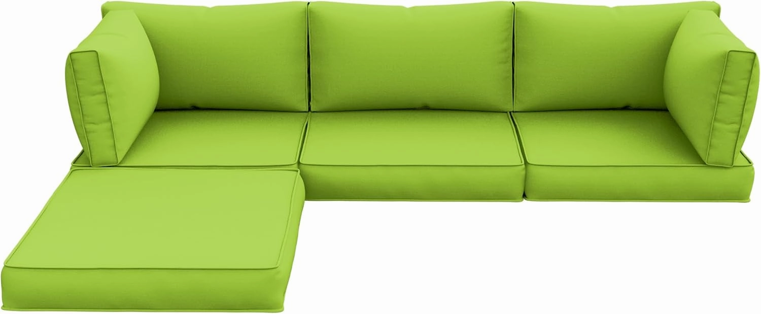Amopatio Outdoor Cushions, Patio Furniture Replacement Cushions, Cushions for Outdoor Furniture, Waterproof & Fade Resistant(Cushion Cores & Covers, Green)