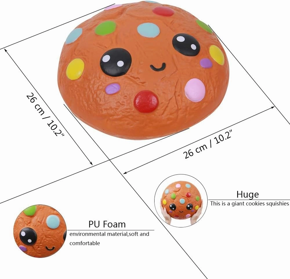 Anboor Jumbo Squishys Toy Cookies Food 10.2" Squishies Giant Kawaii Toy Slow Rising Candy Food Scented Stress Relief Toy for Kids Adults