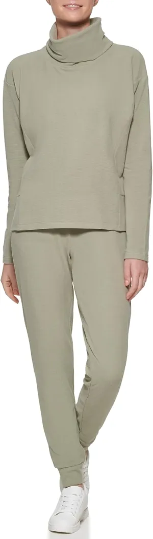 Andrew Marc womens Fleece Turtleneck Sweatshirt