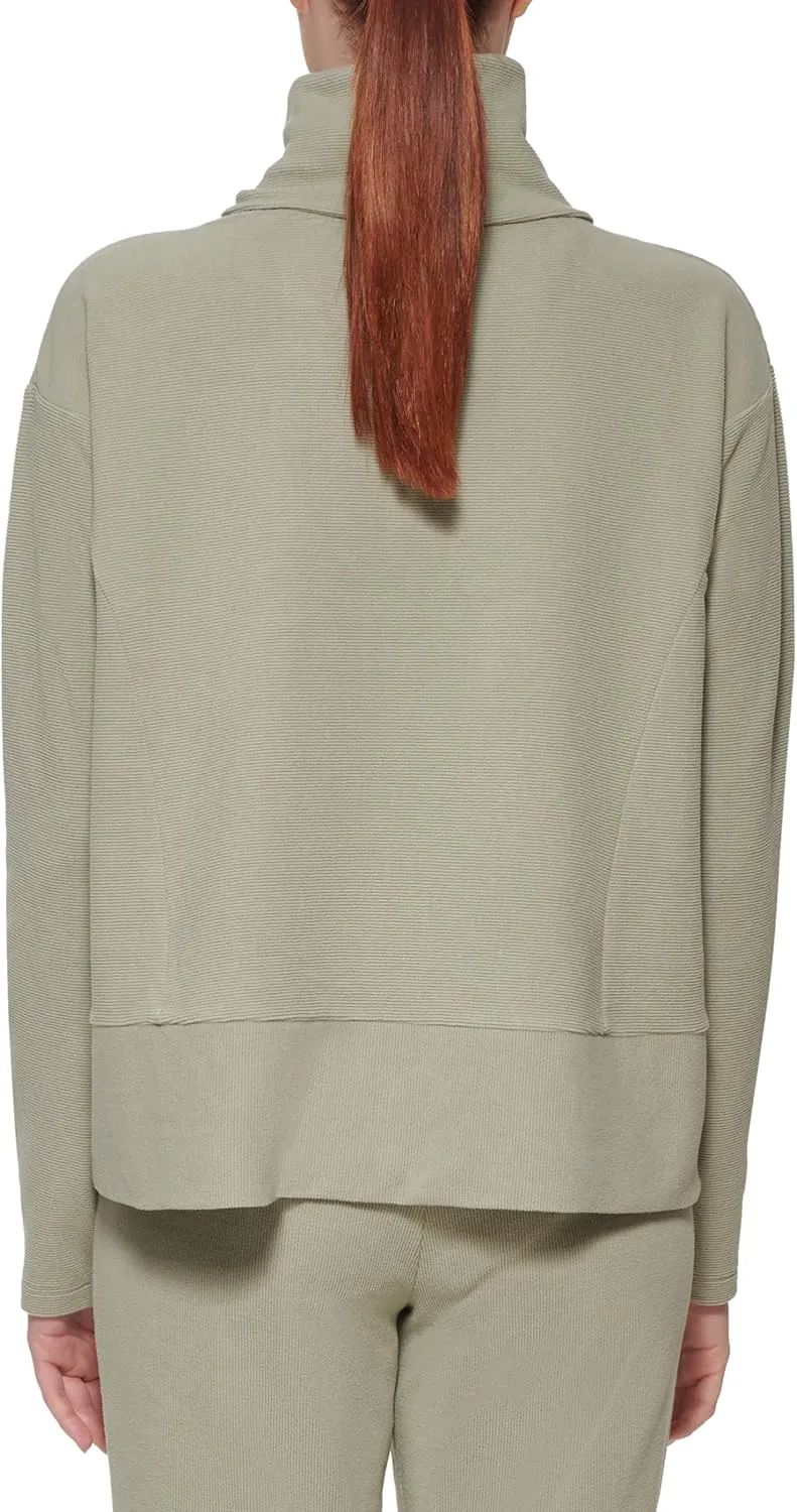 Andrew Marc womens Fleece Turtleneck Sweatshirt