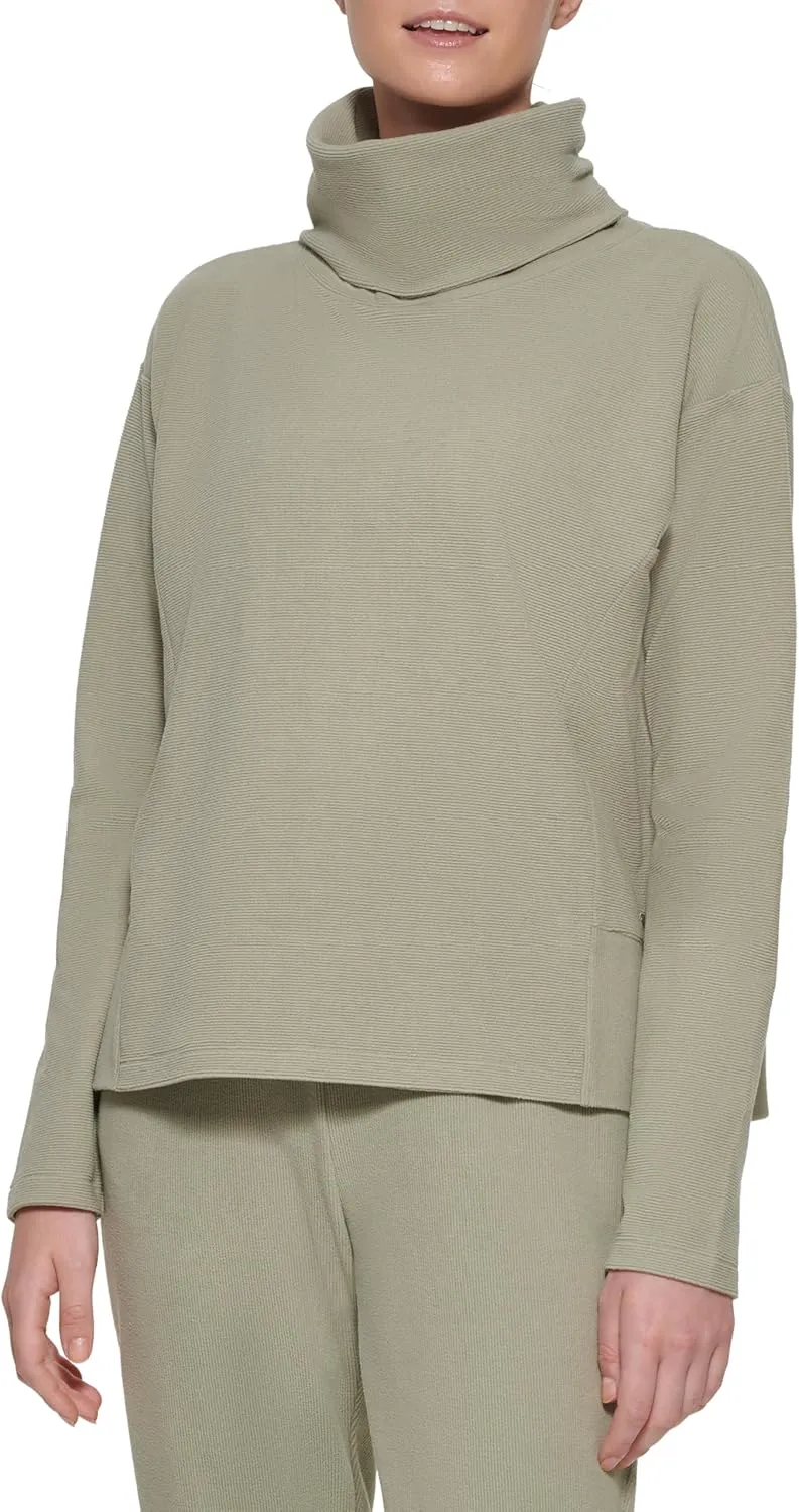 Andrew Marc womens Fleece Turtleneck Sweatshirt