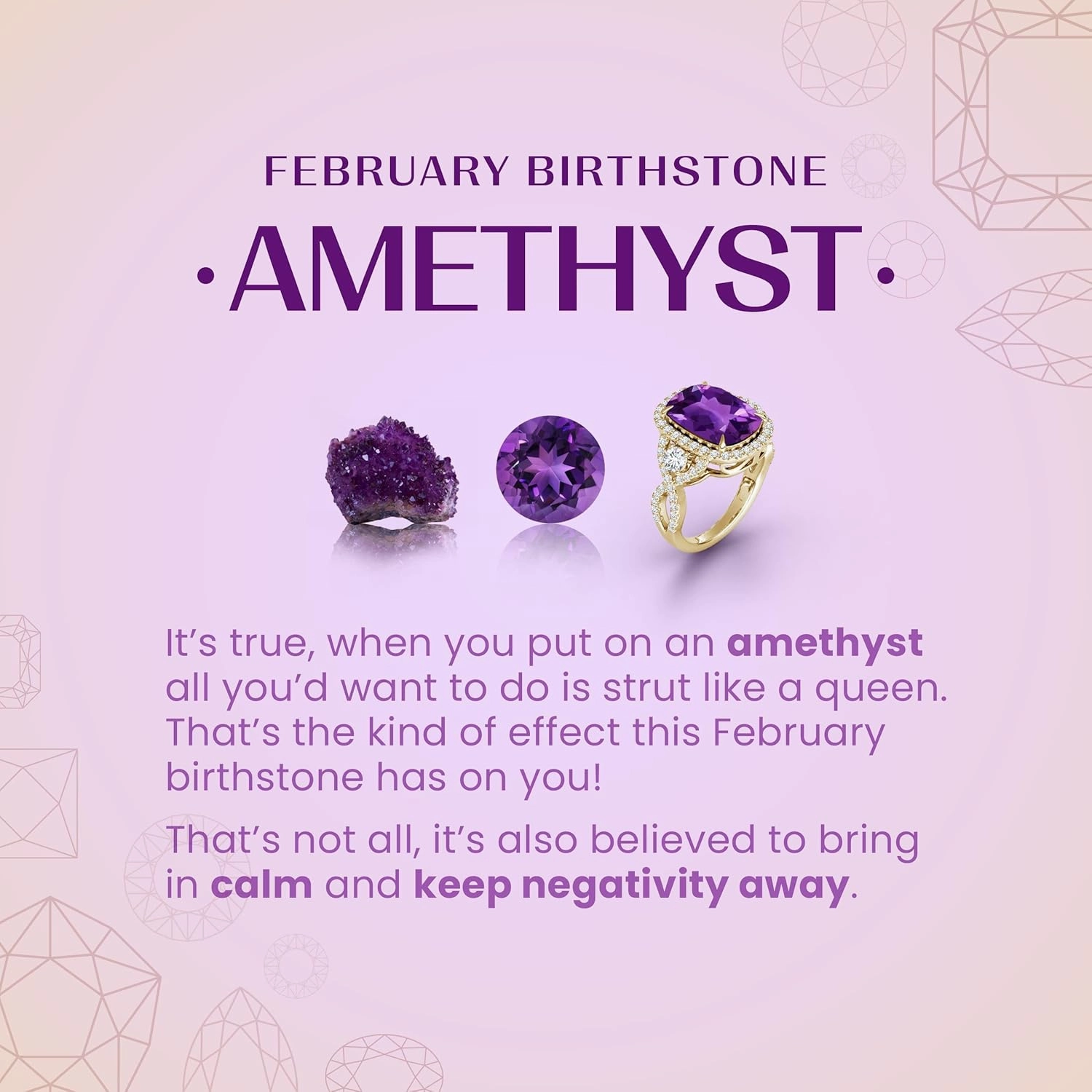 Angara Natural GIA Certified Cushion 13.07 ct Amethyst Cocktail Ring with Diamonds in 14K Solid Gold/Platinum for Women | February Birthstone Jewelry for Women