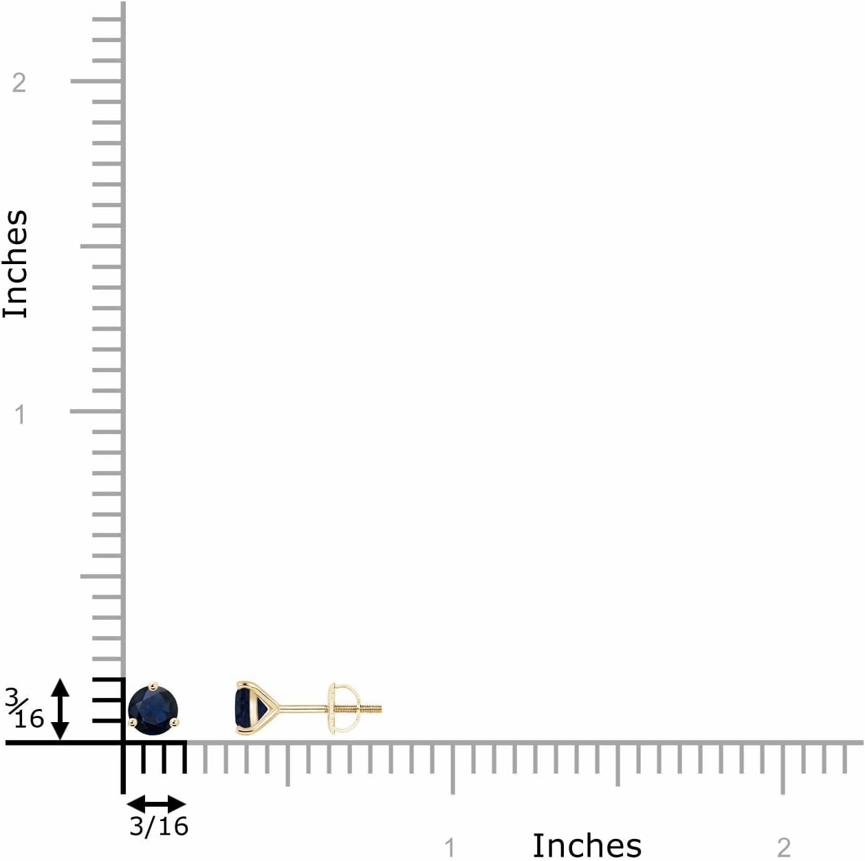 ANGARA Natural Martini-Set Round Blue Sapphire Stud Earrings in 14K Solid Gold/Platinum | September Birthstone, Birthday, Engagement, Anniversary, Wedding Jewelry Gift for Women