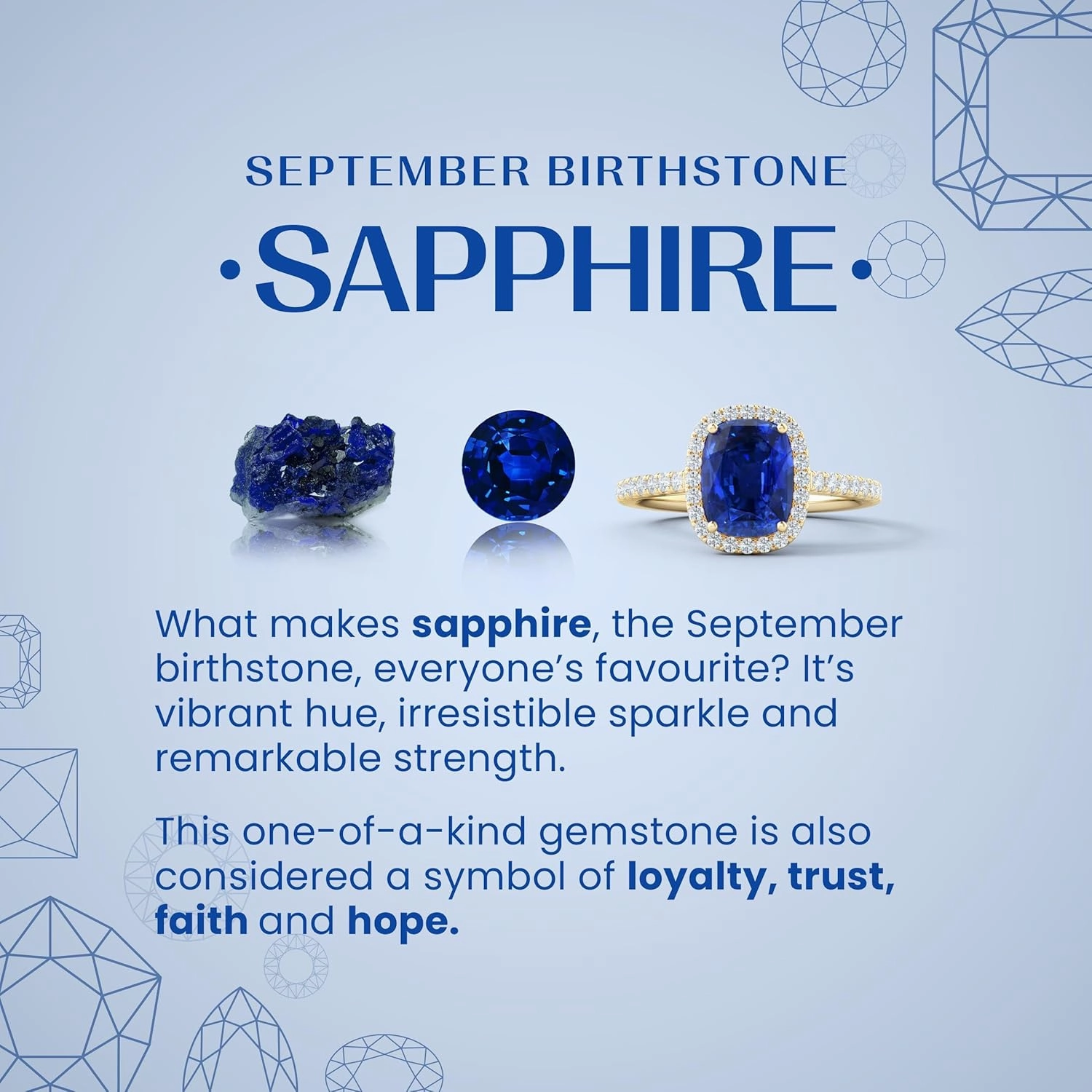 ANGARA Natural Sapphire and Diamond Halo Fish Hook Earrings with Milgrain in Silver / 14K Solid Gold/Platinum | September Birthstone, Birthday, Engagement, Anniversary Jewelry Gift for Women