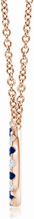 Angara Natural Sapphire and Diamond Open Circle Eternity Pendant in 14K Solid Gold/Platinum | Birthday, Engagement, Anniversary, Wedding Jewelry Gift for Women