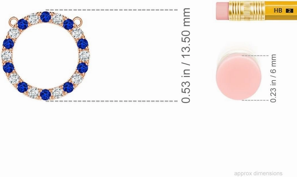 Angara Natural Sapphire and Diamond Open Circle Eternity Pendant in 14K Solid Gold/Platinum | Birthday, Engagement, Anniversary, Wedding Jewelry Gift for Women