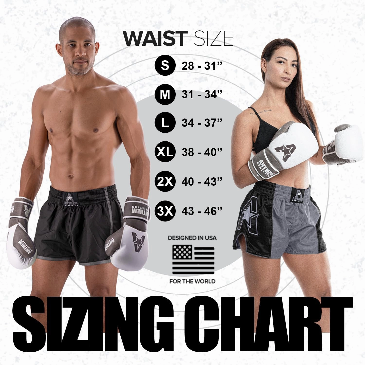 Anthem Athletics Muay Thai Shorts Men, Muay Thai Shorts Women - Kickboxing Short Boxing Trunks 5050 Classic Infinity Resolute