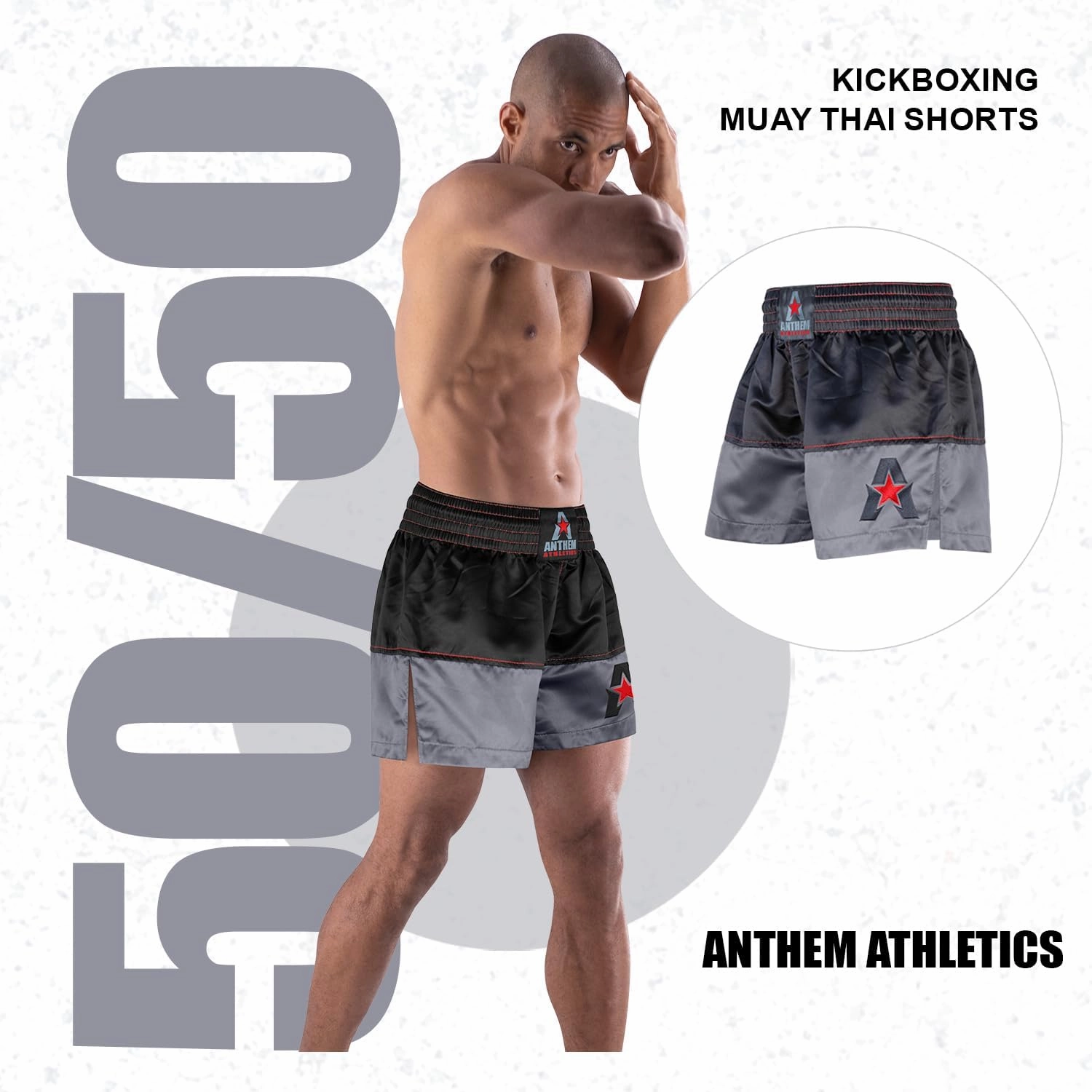 Anthem Athletics Muay Thai Shorts Men, Muay Thai Shorts Women - Kickboxing Short Boxing Trunks 5050 Classic Infinity Resolute