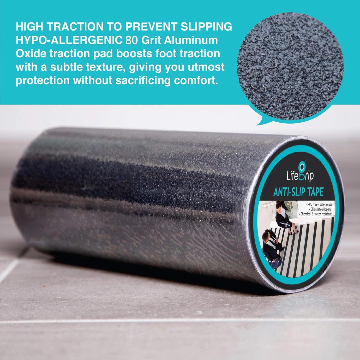 Anti Slip Traction Tape, 12 Inch x 30 Foot - Best Grip, Friction, Abrasive Adhesive for Stairs, Tread Step, Indoor, Outdoor (Tape, 12" X 30')