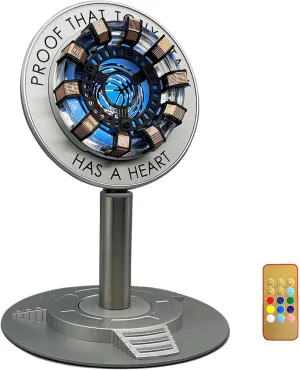 Arc Reactor Light, Rechargeable Superhero Lamp, Multi-Color Cute Table Decor, Gifts for Him, Has A Heart(Touch/Remote).
