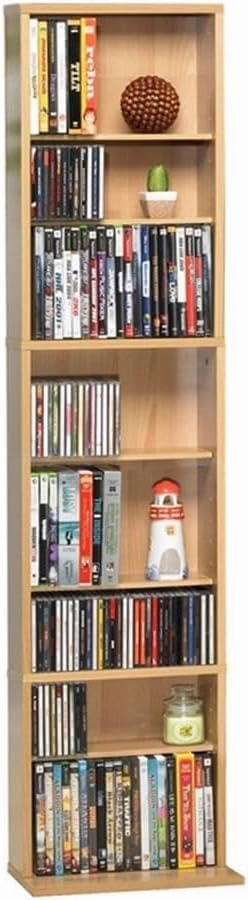 Atlantic 74735728 Summit CD DVD Shelf For Inside, Media & collectable storage, Engineered Wood, Maple, FURNITURE